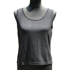 St John Tank Top Santana Knit Black Sleeveless Shell Small